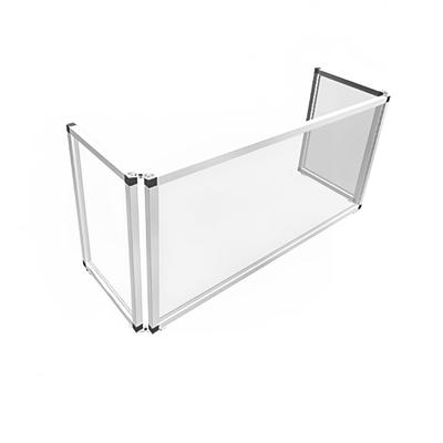 Spring USA MSG4824 3 Sided Folding Sneeze Guard - 48"W x 25"D x 24"H, Acrylic w/ Aluminum Frame, 1/4" Acrylic, Clear