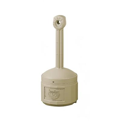 Justrite 26800B 4 gal Cease-Fire Cigarette Butt Receptacle - 38 1/2"H, Polyethylene, Adobe Beige, 4 Gallon
