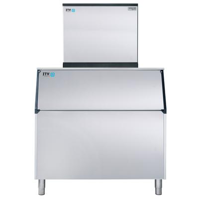 ITV Ice Makers SPIKAMS1000/S-900 A2H (17402/19520) 970 lb Spika Full/Half Cube Commercial Ice Machine w/ Bin - 860 lb Storage, Air Cooled, 208-230v, 970 lb Production Capacity, Stainless Steel
