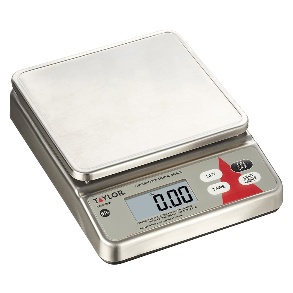 Taylor TE10SSW Electronic Portion Control Scale w/ LCD Digital Display, 10 lb, Stainless Steel