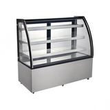 Omcan 44503 60" Full Service Bakery Display Case w/ Curved Glass - (4) Levels, 110v, Silver