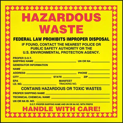 Accuform Signs MHZW25EVC Hazardous Waste Label - 6