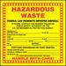 Accuform Signs MHZW25PSP Hazardous Waste Label - 6" x 6", Adhesive Coated Paper