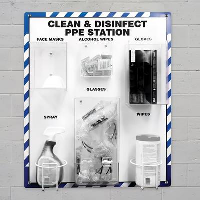 Accuform Signs PRF300 Wall Mount Clean & Disinfect PPE Station - 32