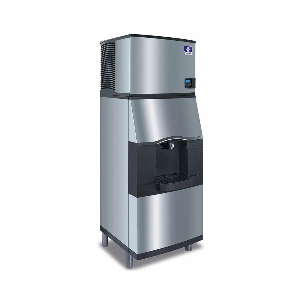Manitowoc IDT0900A/SPA312 851 lb Indigo NXT Full Cube Commercial Ice Machine w/ Dispenser - 180 lb Storage, Bucket Fill, 208-230v/1ph, Ice Dispenser, Stainless Steel