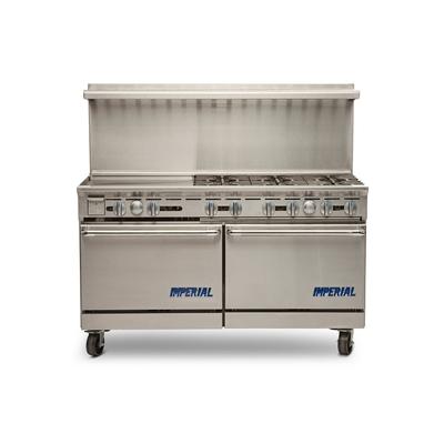 Imperial IR-6-G24T-E 208/3 60" Pro Series 6 Sealed Element Commercial Electric Range w/ Griddle, 208v/3ph, Stainless Steel