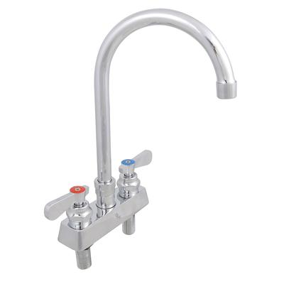 John Boos PBF-4DM-5GLF Deck Mount Faucet - 5" Gooseneck Spout, 4" Centers, Chrome