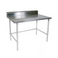 John Boos ST4R5-3036GBK 36" 14 ga Work Table w/ Open Base & 300 Series Stainless Top, 5" Backsplash, Stainless Steel