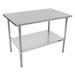 John Boos ST6-24108GSK 108" 16 ga Work Table w/ Undershelf & 300 Series Stainless Flat Top, 16-ga. Stainless Steel Top, Galvanized Undershelf