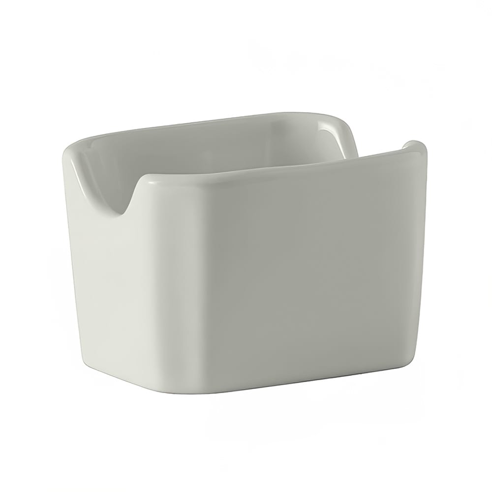 Tuxton BWQ-034 Rectangular Sugar Caddy - Ceramic, White, 1 Dozen