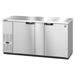 Hoshizaki BB69-S 69 1/2" Bar Refrigerator - 2 Swinging Solid Doors, Stainless, 115v, Silver