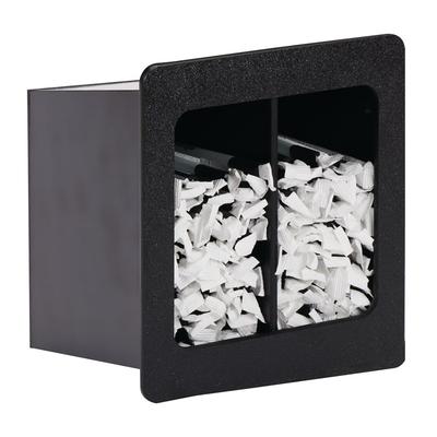 Dispense-Rite FMVS-2SBT 2 Compartment Straw Holder - 6 1/2" x 9 1/2" x 7 1/4", Black, Plastic