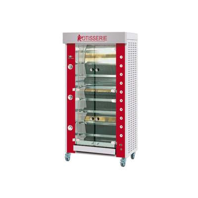 Rotisol USA GF975-8G-SS Gas 8 Spit Commercial Rotisserie w/ 24 Bird Capacity, Natural Gas, Floor Model, NG, Stainless Steel, Gas Type: NG