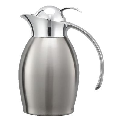 Service Ideas NIC06PSPB 3/5 liter Carafe w/ Push Button Lid - Stainless Liner, Brushed Stainless, Silver