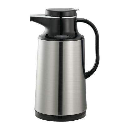 Service Ideas HPS101 1 liter Coffee Server w/ Stainless Shell, Brushed Stainless, Black, Silver