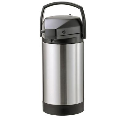 Service Ideas SVAP30P Lock â€˜Nâ€™ Carry 3 Liter Pump Style Airpot w/ Stainless Liner - Vacuum Insulated, Brushed Stainless, Silver