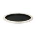 Service Ideas TR1412RIWM 14" Round Non Slip Serving Tray - Stainless Steel, White Marble