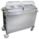 Cadco CBC-HH-LST 52 3/4" Hot Food Table w/ (2) Wells & Undershelf, 120v, Silver