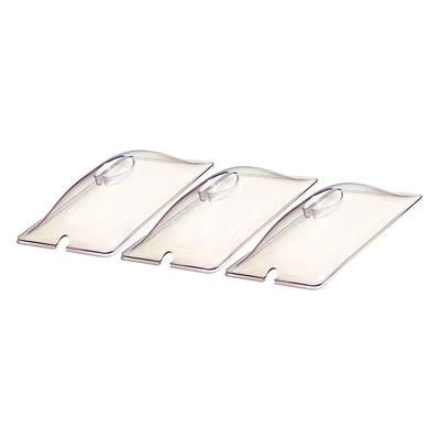 Cadco CL-3 Food Pan Cover - 1/3 Size, Utensil Slot, Clear