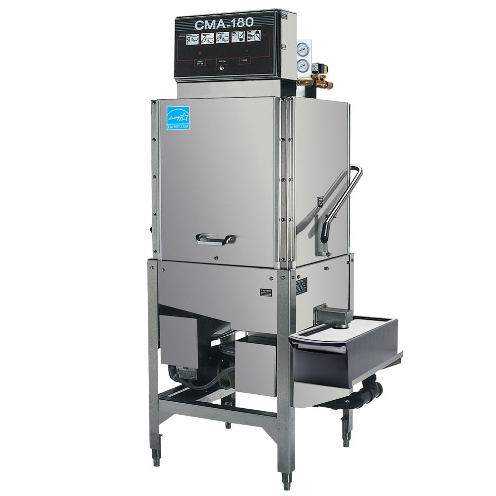 CMA Dishmachines CMA-180S 240/1 High Temp Door Type Dishwasher w/ 60 Racks/hr Capacity, 240v/1ph, Stainless Steel