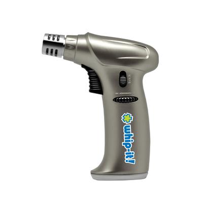 Whip-It! TC-STEA-16 Butane Culinary Torch - Piezo Ignition, Adjustable Flame, Platinum, Silver