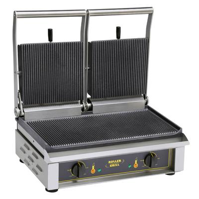 Equipex MAJESTIC S/S Double Commercial Panini Press w/ Cast Iron Smooth Plates, 208-240v/1ph, Stainless Steel