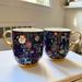 Anthropologie Kitchen | Danielle Kroll Anthropologie Christmas Ceramic Mugs Set Of Two | Color: Blue | Size: Os