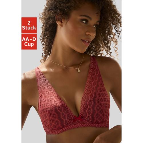 Push-up-BH PETITE FLEUR Gr. 70, Cup B, braun (haselnuss, puder) Damen BHs Bügel-BHs in modischem High-Apex Schnitt