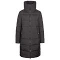 Trespass Womens Longer Length Coat Casual Jacket Padded Deep Collar Faith - Black XL