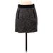 Ann Taylor LOFT Casual Mini Skirt Mini: Gray Color Block Bottoms - Women's Size Small Petite