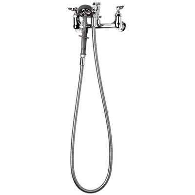 T&S B-0167 Wall Mounted Mixing Faucet with 8" Centers and Pre-Rinse Spray Valve