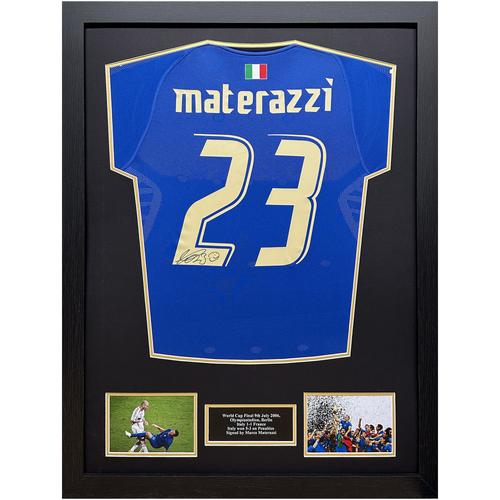 Marco Materazzi signiertes Italien-Trikot – gerahmt