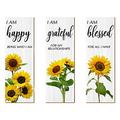 Hadanceo Sunflower Wall Plaque Exquisite Pattern Rustic Style Smooth Edge Vibrant Color Ultra-Thick Decorative 2 Styles Wall Art Sunflower Printed Wooden Sign Xmas Gift for Home