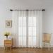 Fashnice Sheer Window Curtain Light Filtering Voile Windows Drapes Treatments Curtains Panel Rod Pocket Living Room Long Embroidered Linen Textured Bedroom White W: 52 x H: 96
