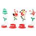 Christmas Metal Candle Holder Iron Candle Stand with Shaking Santa Deer Tree Snowman Candle Holder Candlestick Holder Stand Xmas Table Decorationï¼ˆ4pcsï¼Œredï¼‰