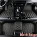 Miumaeov Car Floor Mats Auto Floor Mats Front & Rear Mats Leather Material 3Pcs Suitable for Charger Challenger 2011-2019 Waterproof & for All Season (4-Door Black+Beige)