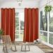 Exclusive Home Curtains Delano Heavyweight Textured Indoor/Outdoor Grommet Top Curtain Panel Pair 54x120 Mecca Orange