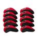 10Pcs Neoprene Golf Iron Headcovers Golf Club Head Cover Men Women Irons Protector Golf Accessories Fits All Brands Viewable Window Guard Red