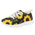 Pzuqiu Sunflower Print Kids Tennis Shoes Breathable Comfortable Sneakers Lightweight Casual Shoes for Girls Boys Size 11.5