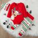 Kayannuo Christmas Hat Christmas Clearance Toddler Baby Christmas Baby New Solid Color Printed Romper + Printed Trousers + Hat Suit Christmas Gifts