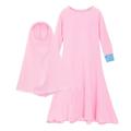 Hunpta Muslim Islamic Baby Girls Ramadan Abaya With Hijab Full Length Robe Burka Maxi Little Kid Toddler Baby Girl Dresses