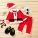 Kayannuo Christmas Hat Christmas Clearance Newborn Infant Baby Boy Girl Christmas Winter Baby Christmas Romper With Christmas Hat Cute Christmas Three-piece Set Christmas Gifts