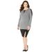 Plus Size Women's Curvy Collection Mesh Inset Top by Catherines in Dark Heather Grey (Size 5X)