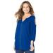 Plus Size Women's Cold Shoulder Stud Accented Top by Catherines in Dark Sapphire (Size 5X)