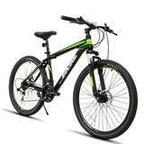 SOCOOL 26 Inch Bikes Mountain Bike with Full Suspension Steel Frame Featuring 21 Speed Double Disc Brake and Dual Suspension Anti-Slip Bicycles for Adults Black GT2162BK