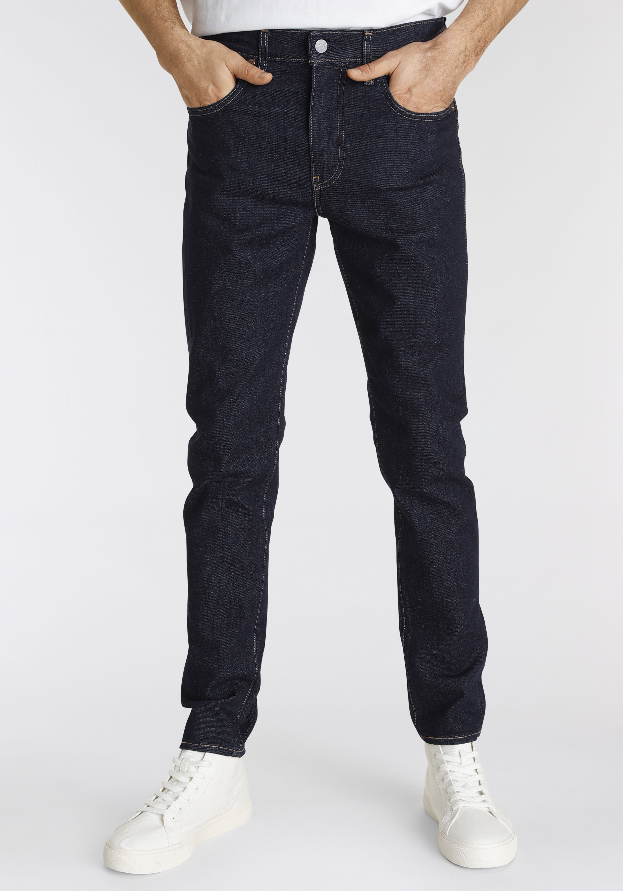 Tapered-fit-Jeans LEVI'S "512 Slim Taper Fit", Herren, Gr. 33, Länge 36, blau (schwarz indigo), Denim/Jeans, Obermaterial: 98% Baumwolle, 2% Elasthan, schmal lang, Jeans, mit Markenlabel Image