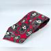 Disney Accessories | Mercedes High Fashion Handmade Tie Myung Ju Silk Mickey Mouse Paisley Euc 60” | Color: Red | Size: 60”
