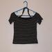 American Eagle Outfitters Tops | American Eagle Off-The Shoulder Top | Color: Black/White | Size: L