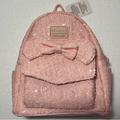 Disney Bags | Nwt Disney Park Loungefly Millennial Pink Minnie Mouse Sequin Backpack And Ears | Color: Pink | Size: Os