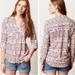 Anthropologie Tops | Anthropologie Maeve Islet Button-Down Printed Top Xs | Color: Pink/White | Size: Xs